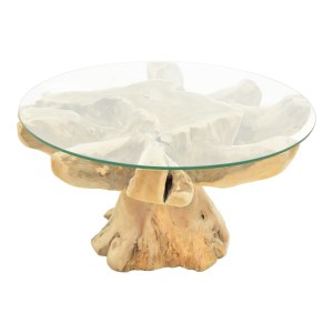 pak-343-000081-2 ΤΡΑΠΕΖΙ ΣΑΛΟΝΙΟΥ BENZOU INART TEAK ΞΥΛΟ ΣΕ ΦΥΣΙΚΗ ΑΠΟΧΡΩΣΗ Φ80X45ΕΚ