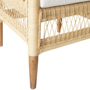 pak-343-000090-6 ΠΟΛΥΘΡΟΝΑ NECORIAN PAAKOWORLD TEAK ΞΥΛΟ ΜΕ PE RATTAN ΣΕ ΦΥΣΙΚΗ ΑΠΟΧΡΩΣΗ ΚΑΙ ΛΕΥΚΟ ΜΑΞΙΛΑΡΙ 80X70X87ΕΚ