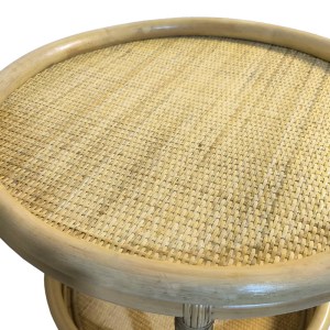 pak-343-000093-2 ΒΟΗΘΗΤΙΚΟ ΤΡΑΠΕΖΙ MOODY PAKOWORLD PE RATTAN ΣΕ ΦΥΣΙΚΗ ΑΠΟΧΡΩΣΗ Φ55X51ΕΚ