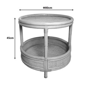 pak-343-000093-4 ΒΟΗΘΗΤΙΚΟ ΤΡΑΠΕΖΙ MOODY PAKOWORLD PE RATTAN ΣΕ ΦΥΣΙΚΗ ΑΠΟΧΡΩΣΗ Φ55X51ΕΚ