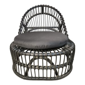 pak-343-000094-3 ΠΟΛΥΘΡΟΝΑ TROMSO PAAKOWORLD PE RATTAN ΣΕ ΜΑΥΡΗ ΑΠΟΧΡΩΣΗ ΜΕ ΜΑΥΡΟ ΜΑΞΙΛΑΡΙ 80X85X98ΕΚ