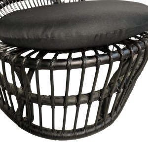 pak-343-000094-6 ΠΟΛΥΘΡΟΝΑ TROMSO PAAKOWORLD PE RATTAN ΣΕ ΜΑΥΡΗ ΑΠΟΧΡΩΣΗ ΜΕ ΜΑΥΡΟ ΜΑΞΙΛΑΡΙ 80X85X98ΕΚ