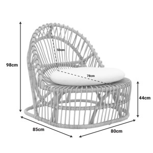 pak-343-000095-5 ΠΟΛΥΘΡΟΝΑ TROMSO PAAKOWORLD PE RATTAN ΣΕ ΦΥΣΙΚΗ ΑΠΟΧΡΩΣΗ ΜΕ ΕΚΡΟΥ ΧΡΩΜΑ ΜΑΞΙΛΑΡΙ 80X85X98ΕΚ