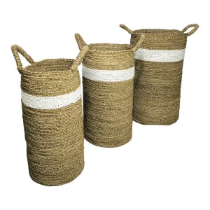 pak-343-000106 ΔΙΑΚΟΣΜΗΤΙΚΟ ΚΑΛΑΘΙ FESIA INART ΣΕΤ 3ΤΕΜ SEAGRASS ΣΕ ΦΥΣΙΚΗ-ΛΕΥΚΗ ΑΠΟΧΡΩΣΗ
