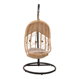 pak-344-000007-2 ΚΟΥΝΙΑ LABREONE PAKOWORLD RATTAN PE ΦΥΣΙΚΗ ΑΠΟΧΡΩΣΗ -ΜΑΥΡΟ ΜΕΤΑΛΛΟ-ΜΠΕΖ ΜΑΞΙΛΑΡΙ 82X82X200ΕΚ