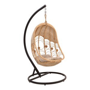 pak-344-000007 ΚΟΥΝΙΑ LABREONE PAKOWORLD RATTAN PE ΦΥΣΙΚΗ ΑΠΟΧΡΩΣΗ -ΜΑΥΡΟ ΜΕΤΑΛΛΟ-ΜΠΕΖ ΜΑΞΙΛΑΡΙ 82X82X200ΕΚ