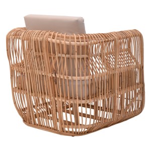 pak-344-000008-1 ΠΟΛΥΘΡΟΝΑ FAJOLE PAKOWORLD RATTAN PE ΣΕ ΦΥΣΙΚΗ ΑΠΟΧΡΩΣΗ ΜΕ ΜΠΕΖ ΜΑΞΙΛΑΡΙ 86X86X66ΕΚ