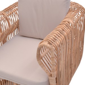 pak-344-000008-4 ΠΟΛΥΘΡΟΝΑ FAJOLE PAKOWORLD RATTAN PE ΣΕ ΦΥΣΙΚΗ ΑΠΟΧΡΩΣΗ ΜΕ ΜΠΕΖ ΜΑΞΙΛΑΡΙ 86X86X66ΕΚ