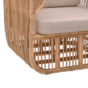 pak-344-000008-5 ΠΟΛΥΘΡΟΝΑ FAJOLE PAKOWORLD RATTAN PE ΣΕ ΦΥΣΙΚΗ ΑΠΟΧΡΩΣΗ ΜΕ ΜΠΕΖ ΜΑΞΙΛΑΡΙ 86X86X66ΕΚ