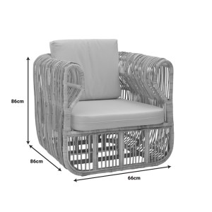 pak-344-000008-6 ΠΟΛΥΘΡΟΝΑ FAJOLE PAKOWORLD RATTAN PE ΣΕ ΦΥΣΙΚΗ ΑΠΟΧΡΩΣΗ ΜΕ ΜΠΕΖ ΜΑΞΙΛΑΡΙ 86X86X66ΕΚ