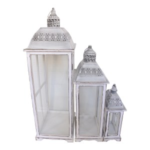 pak-346-000015 ΦΑΝΑΡΙ JUX INART ΣΕΤ 3ΤΕΜ ΑΛΟΥΜΙΝΙΟ ΣΕ WHITE WASHED ΑΠΟΧΡΩΣΗ