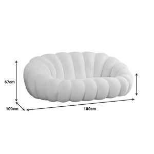 pak-347-000008-4 ΚΑΝΑΠΕΣ MARGARITINE PAKOWORLD ΛΕΥΚΟ ΜΠΟΥΚΛΕ ΥΦΑΣΜΑ 180X100X67ΕΚ