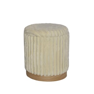 pak-353-000005-2 ΣΚΑΜΠΟ POOFY INART ΣΕΤ 2 ΤΕΜ ΜΠΟΥΚΛΕ ΥΦΑΣΜΑ ΣΕ ΓΚΡΙ ΚΑΙ ΛΕΥΚΗ ΑΠΟΧΡΩΣΗ