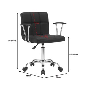 pak-360-000007-8 ΚΑΡΕΚΛΑ ΓΡΑΦΕΙΟΥ BULECO PAKOWORLD PU ΣΕ ΜΑΥΡΗ ΑΠΟΧΡΩΣΗ 56X46X74-86ΕΚ