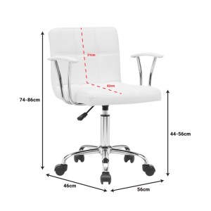 pak-360-000008-7 ΚΑΡΕΚΛΑ ΓΡΑΦΕΙΟΥ BULECO PAKOWORLD PU ΣΕ ΛΕΥΚΗ ΑΠΟΧΡΩΣΗ 56X46X74-86ΕΚ
