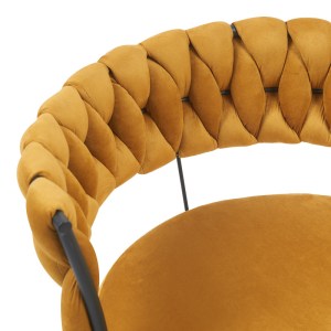 pak-360-000023-5 ΠΟΛΥΘΡΟΝΑ ALKIA PAKOWORLD ΣΕ ΚΙΤΡΙΝΟ ΒΕΛΟΥΔΟ ΜΕ ΜΑΥΡΟ ΠΟΔΙ ΜΕΤΑΛΛΟ 60X57X68ΕΚ