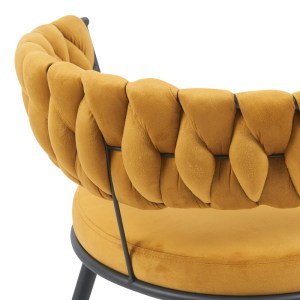 pak-360-000023-7 ΠΟΛΥΘΡΟΝΑ ALKIA PAKOWORLD ΣΕ ΚΙΤΡΙΝΟ ΒΕΛΟΥΔΟ ΜΕ ΜΑΥΡΟ ΠΟΔΙ ΜΕΤΑΛΛΟ 60X57X68ΕΚ