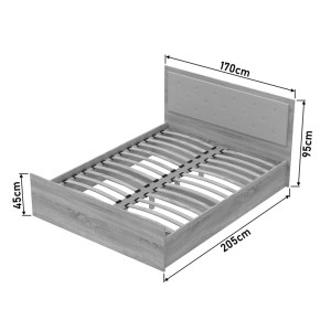 pak-361-000016-4 ΚΡΕΒΑΤΙ ΔΙΠΛΟ VITA PLUS PAKOWORLD ΣΕ SONOMA ΑΠΟΧΡΩΣΗ 160X200ΕΚ