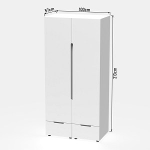 pak-361-000017-6 ΝΤΟΥΛΑΠΑ ΔΙΦΥΛΛΗ AFINA PAKOWORLD MDF ΣΕ ΛΕΥΚΗ GLOSSY ΑΠΟΧΡΩΣΗ 100X57X213ΕΚ