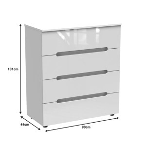 pak-361-000018-2 ΣΥΡΤΑΡΙΕΡΑ AFINA PAKOWORLD MDF ΣΕ ΛΕΥΚΗ GLOSSY ΑΠΟΧΡΩΣΗ 90X44X101ΕΚ