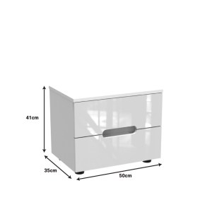 pak-361-000019-2 ΚΟΜΟΔΙΝΟ AFINA PAKOWORLD MDF ΣΕ ΛΕΥΚΗ GLOSSY ΑΠΟΧΡΩΣΗ 50X35X41ΕΚ