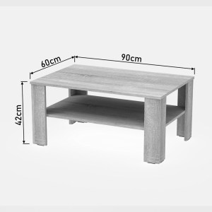 pak-361-000026-3 ΤΡΑΠΕΖΙ ΣΑΛΟΝΙΟΥ ΚHOFI PAKOWORLD ΜΕΛΑΜΙΝΗ ΣΕ ΛΕΥΚΗ ΑΠΟΧΡΩΣΗ 90X60X42.3ΕΚ