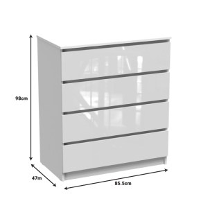 pak-361-000046-3 ΣΥΡΤΑΡΙΕΡΑ DICAMA PAKOWORLD MDF-ΜΕΛΑΜΙΝΗ ΣΕ ΛΕΥΚΗ GLOSSY ΑΠΟΧΡΩΣΗ 85.5X47X98ΕΚ