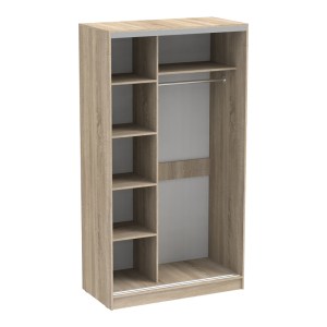 pak-361-000047-1 ΝΤΟΥΛΑΠΑ ΔΙΦΥΛΛΗ ΣΥΡΟΜΕΝΗ ΜΕ ΚΑΘΡΕΦΤΗ KORREDOR PAKOWORLD ΜΕΛΑΜΙΝΗ ΣΕ SONOMA ΑΠΟΧΡΩΣΗ 120X60X220ΕΚ