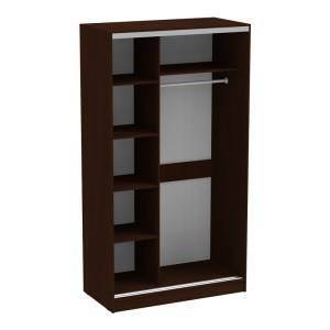 pak-361-000049-1 ΝΤΟΥΛΑΠΑ ΔΙΦΥΛΛΗ ΣΥΡΟΜΕΝΗ ΜΕ ΚΑΘΡΕΦΤΗ KORREDOR PAKOWORLD ΜΕΛΑΜΙΝΗ ΣΕ WENGE ΑΠΟΧΡΩΣΗ 120X60X220ΕΚ