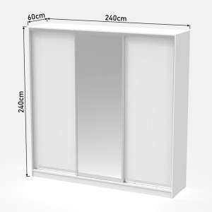pak-361-000055-5 ΝΤΟΥΛΑΠΑ ΤΡΙΦΥΛΛΗ ΣΥΡΟΜΕΝΗ ΜΕ ΚΑΘΡΕΦΤΗ APARADOR I PAKOWORLD ΜΕΛΑΜΙΝΗ ΣΕ ΛΕΥΚΗ ΑΠΟΧΡΩΣΗ 240X60X240ΕΚ
