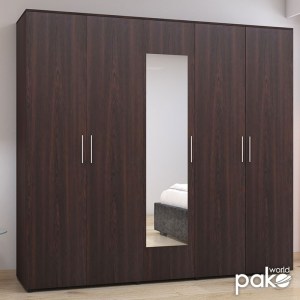 pak-361-000059-1 ΝΤΟΥΛΑΠΑ ΠΕΝΤΑΦΥΛΛΗ ΜΕ ΚΑΘΡΕΦΤΗ LUNA PAKOWORLD ΣΕ WENGE ΑΠΟΧΡΩΣΗ 220X52X200ΕΚ