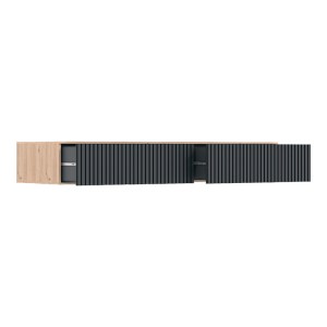 pak-361-000074-2 ΚΟΝΣΟΛΑ ΜΕ 2 ΣΥΡΤΑΡΙΑ DOHA PAKOWORLD MDF ΣΕ ΜΑΥΡΗ ΜΕ OAK ΑΠΟΧΡΩΣΗ 120X41X20CM