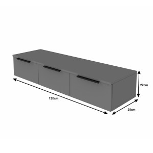 pak-361-000075-3 ΚΟΝΣΟΛΑ ΜΕ 3 ΣΥΡΤΑΡΙΑ DOHA PAKOWORLD ΣΕ ΜΑΥΡΗ ΜΕ OAK ΑΠΟΧΡΩΣΗ 120X39X22CM