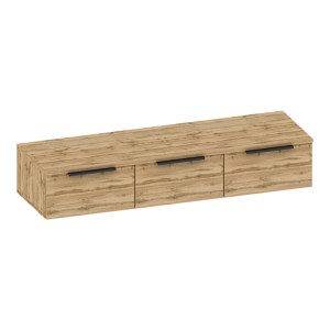pak-361-000075 ΚΟΝΣΟΛΑ ΜΕ 3 ΣΥΡΤΑΡΙΑ DOHA PAKOWORLD ΣΕ ΜΑΥΡΗ ΜΕ OAK ΑΠΟΧΡΩΣΗ 120X39X22CM
