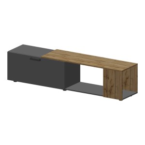 pak-361-000099-2 ΣΥΝΘΕΤΟ ΣΑΛΟΝΙΟΥ  POELFY PAKOWORLD ΣΕ ΑΝΘΡΑΚΙ-OAK ΑΠΟΧΡΩΣΗ 170X37.5X42ΕΚ