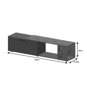pak-361-000099-5 ΣΥΝΘΕΤΟ ΣΑΛΟΝΙΟΥ  POELFY PAKOWORLD ΣΕ ΑΝΘΡΑΚΙ-OAK ΑΠΟΧΡΩΣΗ 170X37.5X42ΕΚ