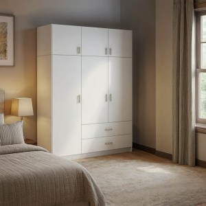 pak-361-000125 ΝΤΟΥΛΑΠΑ ΤΡΙΦΥΛΛΗ ROYAL PAKOWORLD ΜΕ ΣΥΡΤΑΡΙΑ ΚΑΙ ΠΑΤΑΡΙ ΛΕΥΚΟ 150X58X230ΕΚ