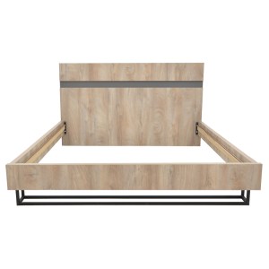 pak-362-000003-1 ΚΡΕΒΑΤΙ ΔΙΠΛΟ ELENCIA PAKOWORLD ΣΕ OAK ΜΕ ΓΚΡΙ ΑΠΟΧΡΩΣΗ 160X200ΕΚ