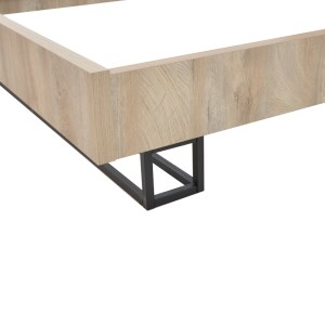 pak-362-000003-3 ΚΡΕΒΑΤΙ ΔΙΠΛΟ ELENCIA PAKOWORLD ΣΕ OAK ΜΕ ΓΚΡΙ ΑΠΟΧΡΩΣΗ 160X200ΕΚ