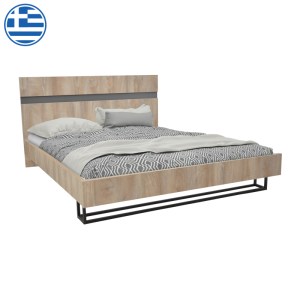 pak-362-000003 ΚΡΕΒΑΤΙ ΔΙΠΛΟ ELENCIA PAKOWORLD ΣΕ OAK ΜΕ ΓΚΡΙ ΑΠΟΧΡΩΣΗ 160X200ΕΚ