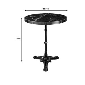 pak-366-000008-1 ΤΡΑΠΕΖΙ ΜΑΡΜΑΡΙΝΟ ANDEKET PAKOWORLD ΜΑΝΤΕΜΙ ΣΕ ΜΑΥΡΗ-ΧΡΥΣΗ ΑΠΟΧΡΩΣΗ  Φ57X72ΕΚ