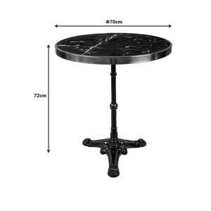 pak-366-000009-1 ΤΡΑΠΕΖΙ ΜΑΡΜΑΡΙΝΟ ANDEKET PAKOWORLD ΜΑΝΤΕΜΙ ΣΕ ΜΑΥΡΗ-ΧΡΥΣΗ ΑΠΟΧΡΩΣΗ Φ70X72ΕΚ