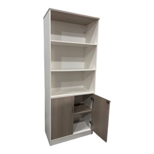 pak-367-000009-2 ΒΙΒΛΙΟΘΗΚΗ ΓΡΑΦΕΙΟΥ ARMADI PAKOWORLD ΣΕ ΓΚΡΙ-ΛΕΥΚΗ ΑΠΟΧΡΩΣΗ 80X40X200ΕΚ