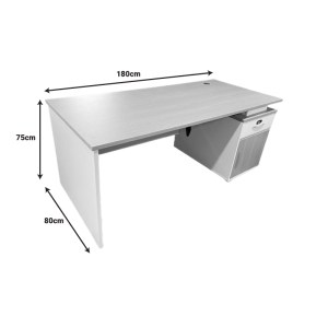 pak-367-000013-4 ΓΡΑΦΕΙΟ ΕΡΓΑΣΙΑΣ ARMADI ΜΕ ΝΤΟΥΛΑΠΙ PAKOWORLD ΣΕ ΓΚΡΙ-ΛΕΥΚΗ ΑΠΟΧΡΩΣΗ 180X80X75ΕΚ
