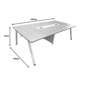 pak-367-000015-4 ΤΡΑΠΕΖΙ ΣΥΝΕΔΡΙΑΣΕΩΝ ARMADI PAKOWORLD ΣΕ ΓΚΡΙ-ΛΕΥΚΗ ΑΠΟΧΡΩΣΗ 240X120X75ΕΚ