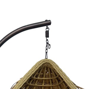 pak-368-000006-4 ΚΟΥΝΙΑ ΦΩΛΙΑ ΜΕ ΒΑΣΗ VARUR PAKOWORLD ΜΕΤΑΛΛΟ ΚΑΦΕ - PE RATTAN ΣΕ ΜΠΕΖ ΑΠΟΧΡΩΣΗ 120X105X195ΕΚ