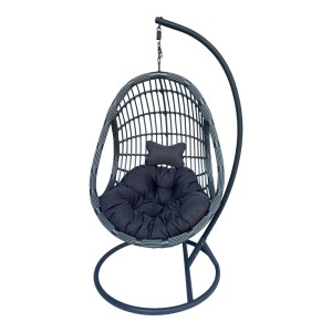 pak-368-000007-1 ΚΟΥΝΙΑ ΦΩΛΙΑ ΜΕ ΒΑΣΗ CUNGO PAKOWORLD ΜΕΤΑΛΛΟ - PE RATTAN ΣΕ ΓΚΡΙ ΑΠΟΧΡΩΣΗ 125X105X195ΕΚ