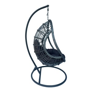 pak-368-000007-2 ΚΟΥΝΙΑ ΦΩΛΙΑ ΜΕ ΒΑΣΗ CUNGO PAKOWORLD ΜΕΤΑΛΛΟ - PE RATTAN ΣΕ ΓΚΡΙ ΑΠΟΧΡΩΣΗ 125X105X195ΕΚ