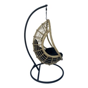 pak-368-000007-7 ΚΟΥΝΙΑ ΦΩΛΙΑ ΜΕ ΒΑΣΗ CUNGO PAKOWORLD ΜΕΤΑΛΛΟ - PE RATTAN ΣΕ ΓΚΡΙ ΑΠΟΧΡΩΣΗ 125X105X195ΕΚ