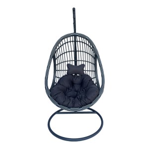 pak-368-000007 ΚΟΥΝΙΑ ΦΩΛΙΑ ΜΕ ΒΑΣΗ CUNGO PAKOWORLD ΜΕΤΑΛΛΟ - PE RATTAN ΣΕ ΓΚΡΙ ΑΠΟΧΡΩΣΗ 125X105X195ΕΚ
